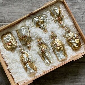 Glass Nativity Ornament `Set w/Swaovski Crystals NWT